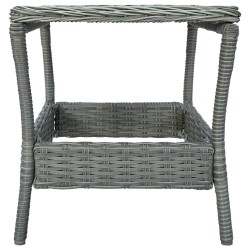 Table de jardin Gris clair 45x45x46,5 cm Résine tressée 