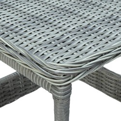 Table de jardin Gris clair 45x45x46,5 cm Résine tressée 