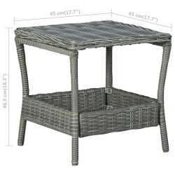 Table de jardin Gris clair 45x45x46,5 cm Résine tressée 