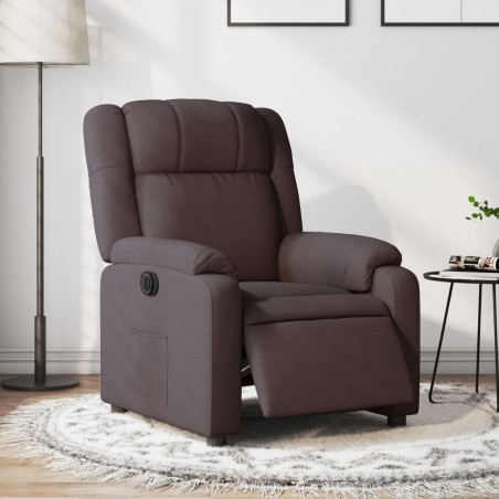 Fauteuil inclinable électrique Marron foncé Tissu 