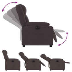 Fauteuil inclinable électrique Marron foncé Tissu 