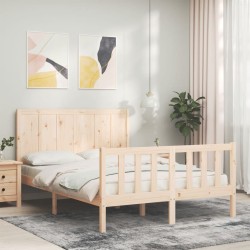 Cadre de lit sans matelas bois de pin massif 
