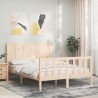 Cadre de lit sans matelas bois de pin massif 