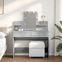 Coiffeuse avec LED gris béton 100x40x130 cm 