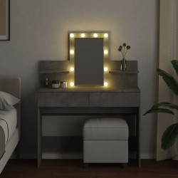 Coiffeuse avec LED gris béton 100x40x130 cm 