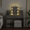 Coiffeuse avec LED gris béton 100x40x130 cm 