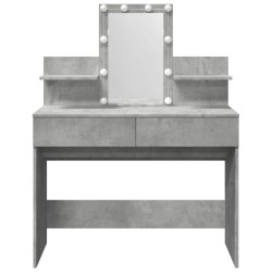 Coiffeuse avec LED gris béton 100x40x130 cm 