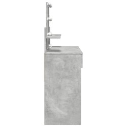 Coiffeuse avec LED gris béton 100x40x130 cm 