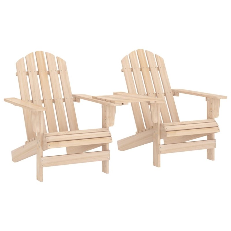 Chaises de jardin Adirondack avec table bois de sapin solide Chaises de jardin Adirondack avec table bois de sapin solide