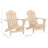 Chaises de jardin Adirondack avec table bois de sapin solide 