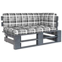 Canapé d'angle palette de jardin Gris Bois de pin imprégné 