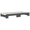Lit de jour avec gigogne et matelas gris foncé 90x200cm velours 