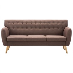 Canapé à 3 places revêtement en tissu 172x70x82 cm marron 