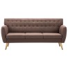 Canapé à 3 places revêtement en tissu 172x70x82 cm marron 