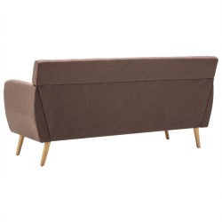 Canapé à 3 places revêtement en tissu 172x70x82 cm marron 