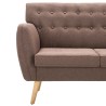 Canapé à 3 places revêtement en tissu 172x70x82 cm marron 