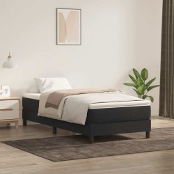 Sommier à lattes de lit avec matelas noir 100x210 cm velours 