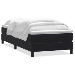 Sommier à lattes de lit avec matelas noir 100x210 cm velours 