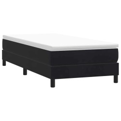 Sommier à lattes de lit avec matelas noir 100x210 cm velours 