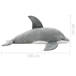 Dauphin en peluche Gris 