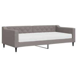 Lit de jour avec matelas taupe 90x200 cm tissu 