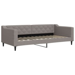 Lit de jour avec matelas taupe 90x200 cm tissu 