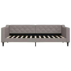 Lit de jour avec matelas taupe 90x200 cm tissu 