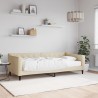 Lit de jour avec matelas crème 90x200 cm tissu 