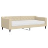 Lit de jour avec matelas crème 90x200 cm tissu 
