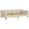 Lit de jour avec matelas crème 90x200 cm tissu 