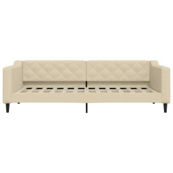 Lit de jour avec matelas crème 90x200 cm tissu 