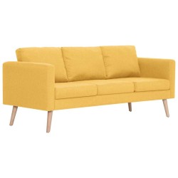 Canapé à 3 places Tissu Jaune 