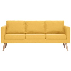 Canapé à 3 places Tissu Jaune 