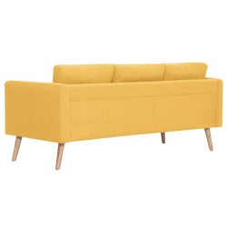 Canapé à 3 places Tissu Jaune 
