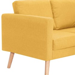 Canapé à 3 places Tissu Jaune 