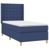 Sommier à lattes de lit matelas et LED Bleu 90x190 cm Tissu 