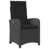 Ensemble à manger de jardin avec coussins 3 pcs Noir 