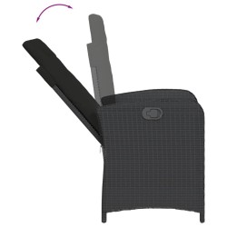 Ensemble à manger de jardin avec coussins 3 pcs Noir 