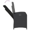 Ensemble à manger de jardin avec coussins 3 pcs Noir 