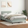 Sommier à lattes de lit et matelas gris clair 120x220cm velours 