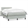 Sommier à lattes de lit et matelas gris clair 120x220cm velours 