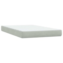 Sommier à lattes de lit et matelas gris clair 120x220cm velours 