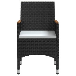 Ensemble à manger de jardin avec coussins 5 pcs Noir 