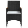 Ensemble à manger de jardin avec coussins 5 pcs Noir 