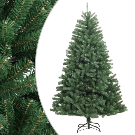 Sapin de Noël artificiel à charnières avec support vert 300 cm 