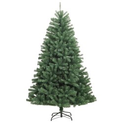 Sapin de Noël artificiel à charnières avec support vert 300 cm 