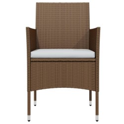 Ensemble à manger de jardin coussins 5 pcs Marron/noir 