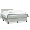 Sommier à lattes de lit et matelas gris clair 120x220cm velours 