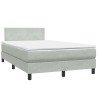 Sommier à lattes de lit et matelas gris clair 120x220cm velours 