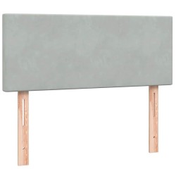 Sommier à lattes de lit et matelas gris clair 120x220cm velours 